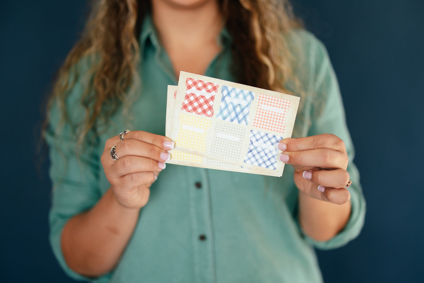 Blank Gingham Bible Journaling Tabs – 12 Tabs, 2 Sheets