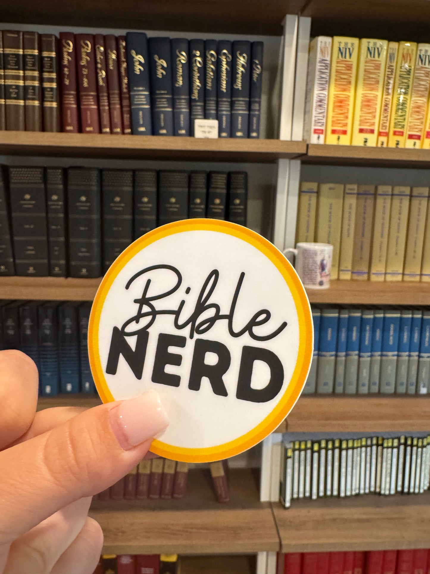 3 inch Bible Nerd Circle Sticker- Dishwasher Safe!
