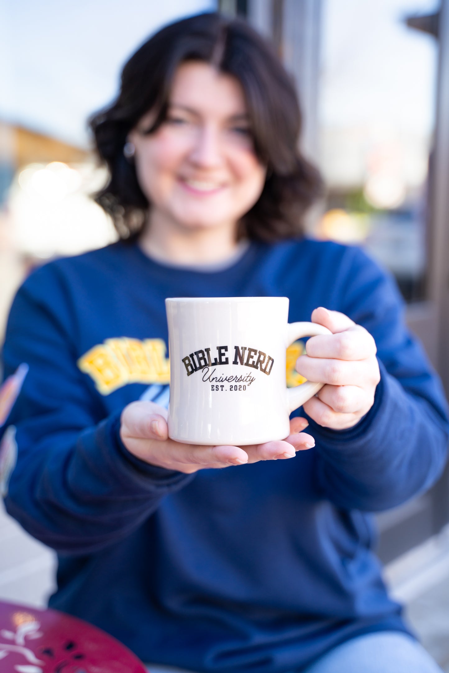 Bible Nerd University-style mug
