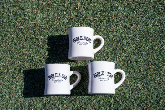 Bible Nerd University-style mug