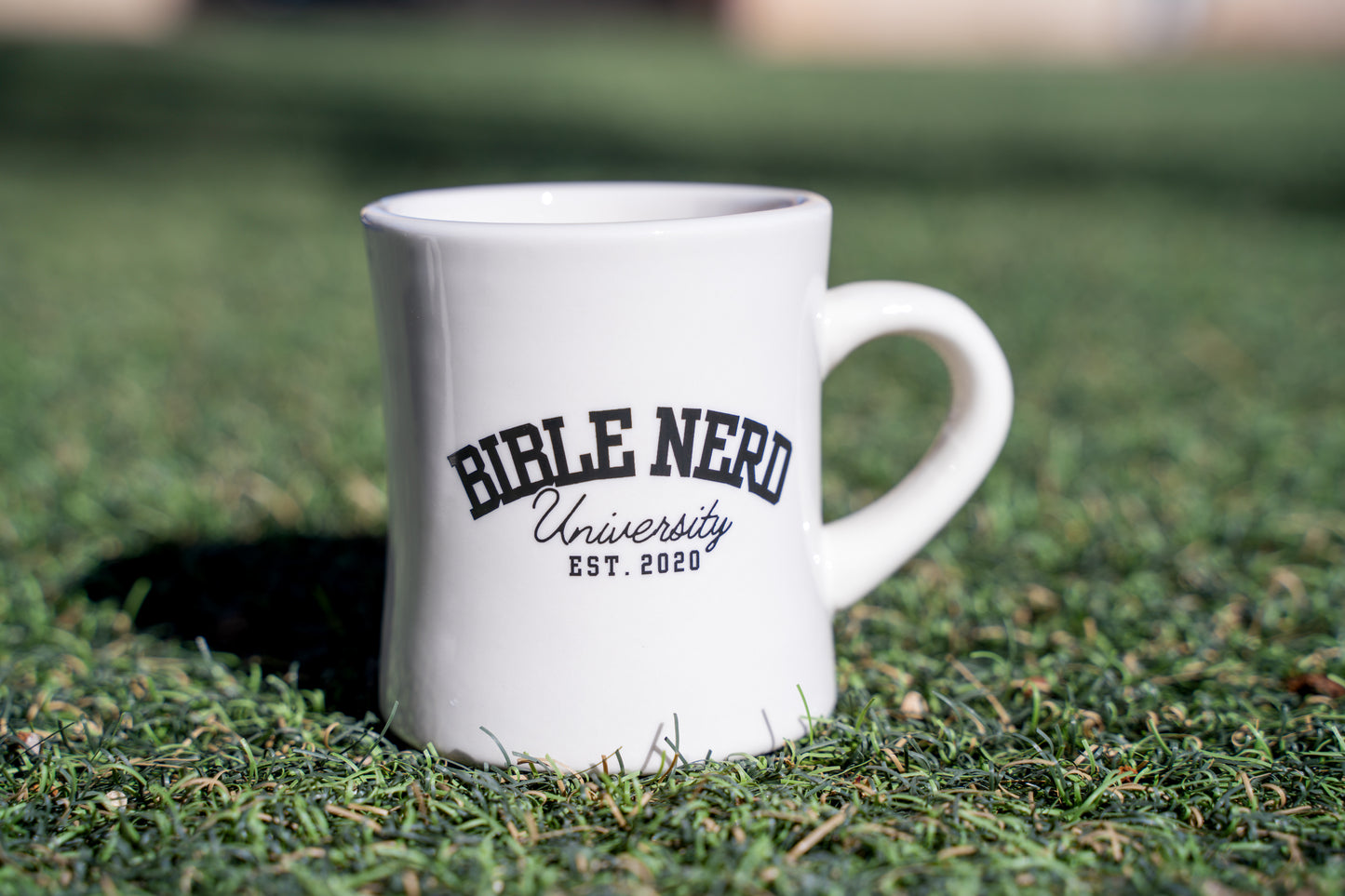 Bible Nerd University-style mug
