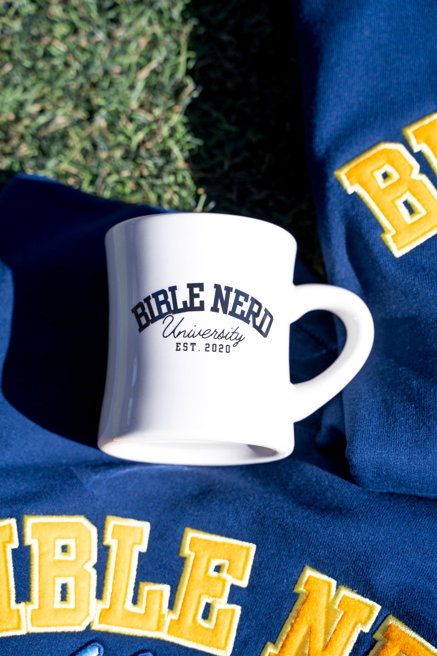 Bible Nerd University-style mug