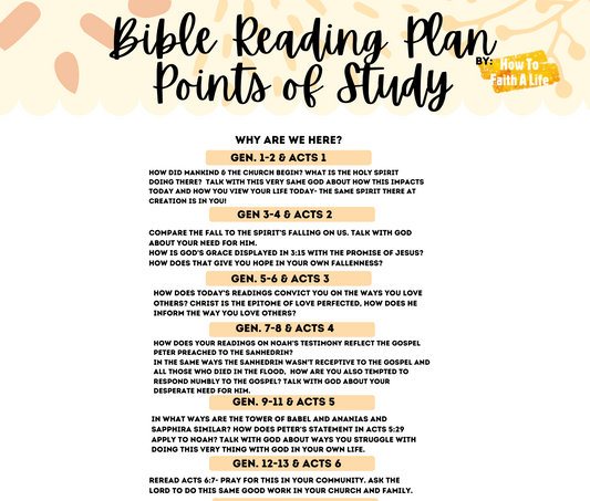 Grace Bible Reading Plan's Questions & Prayer Topics