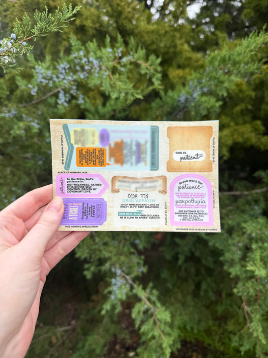 November 2025 Characteristics of God: Patience